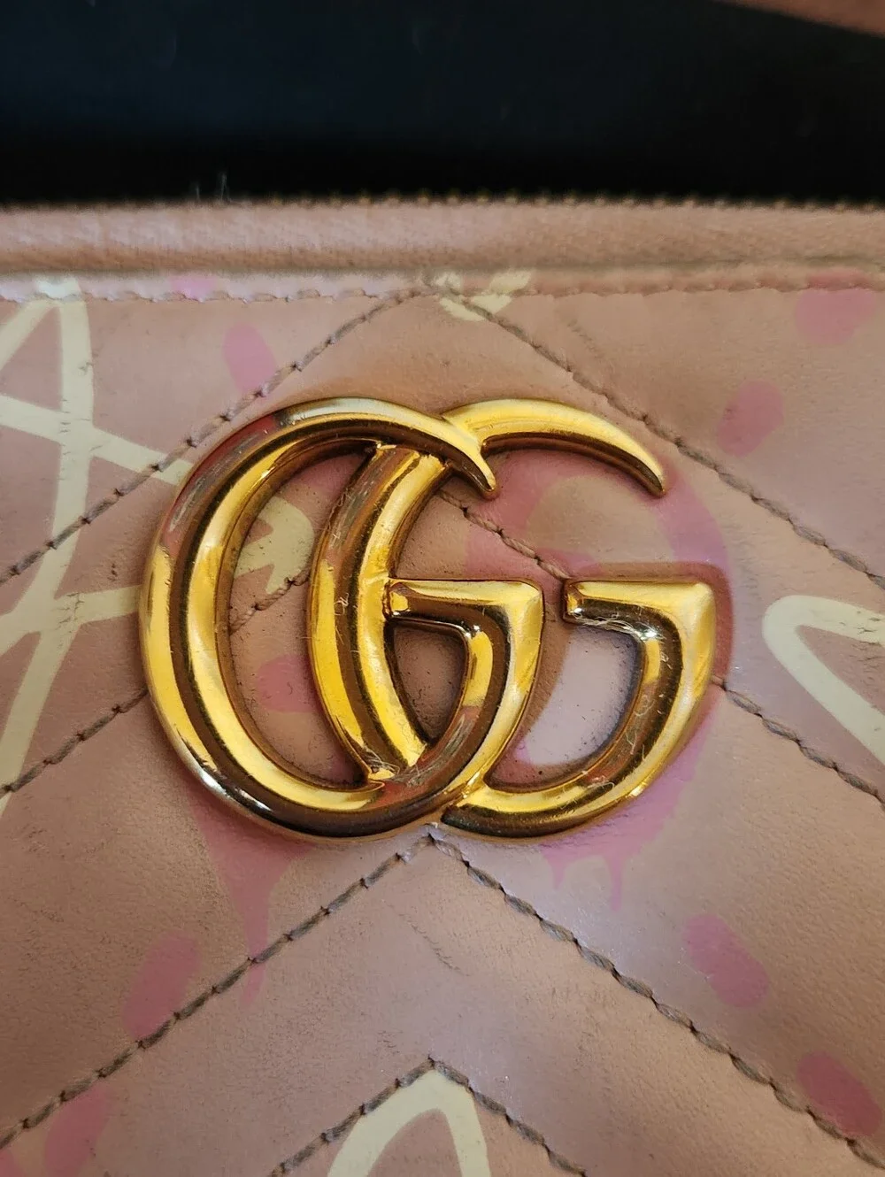Gucci Calfskin Matelasse Ghost GG Marmont Zip Around Pink Wallet - Picture 11 of 12